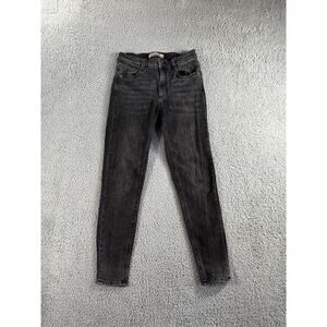 Zara Jeans Women 4 Skinny Mid Rise Black Denim Casual Basic Minimalist 24x26‎